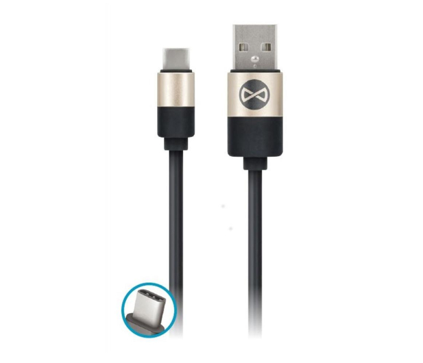 FOREVER Kabel USB - USB-C 1M F modern czarny - 1443327 - zdjęcie